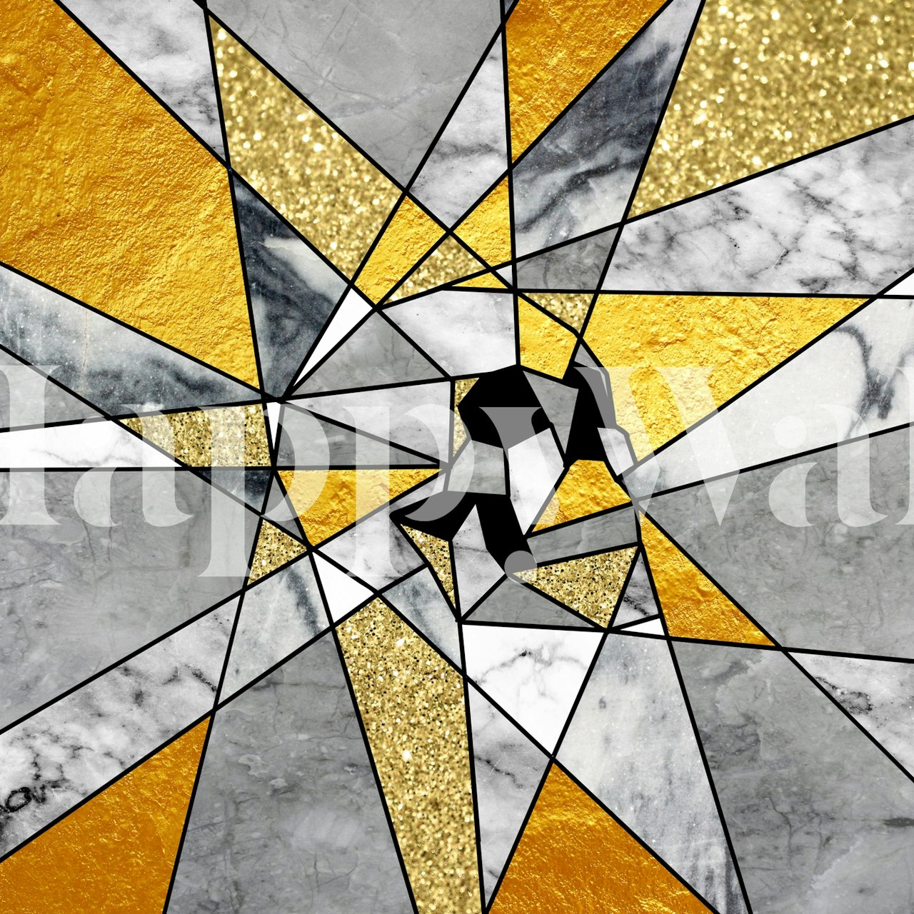 Fragment Skull wallpaper displayed in a room