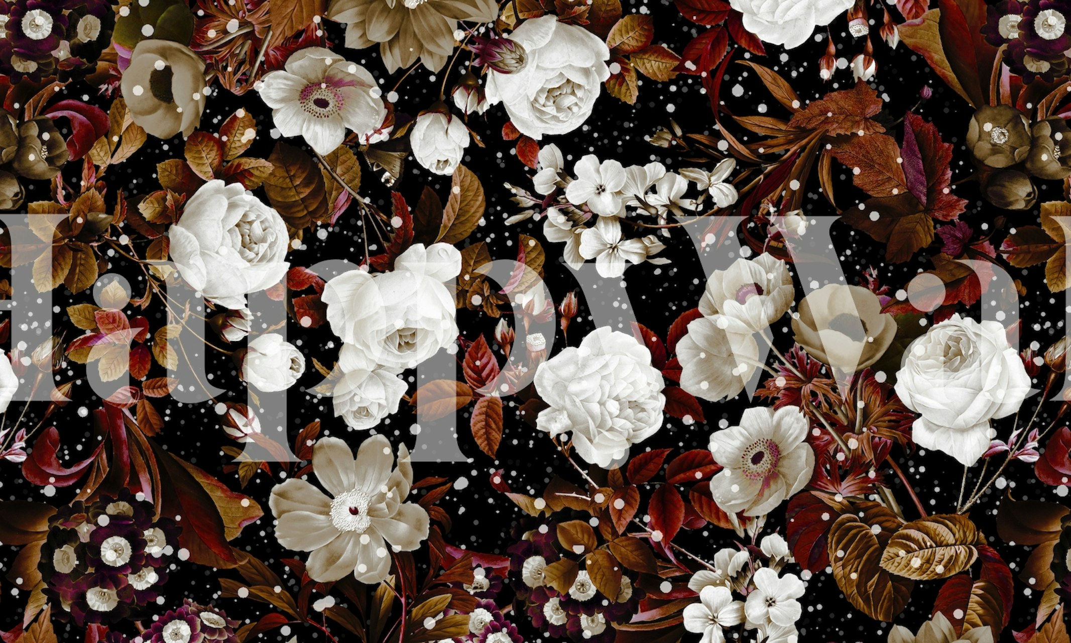 papel de parede Christmas Garden em um quarto