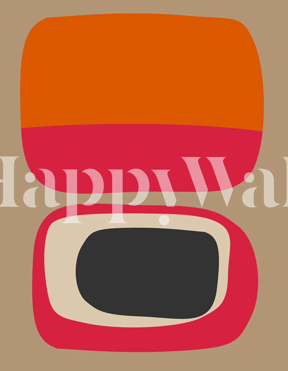 Colorful abstract shapes in orange, pink, and black wallpaper