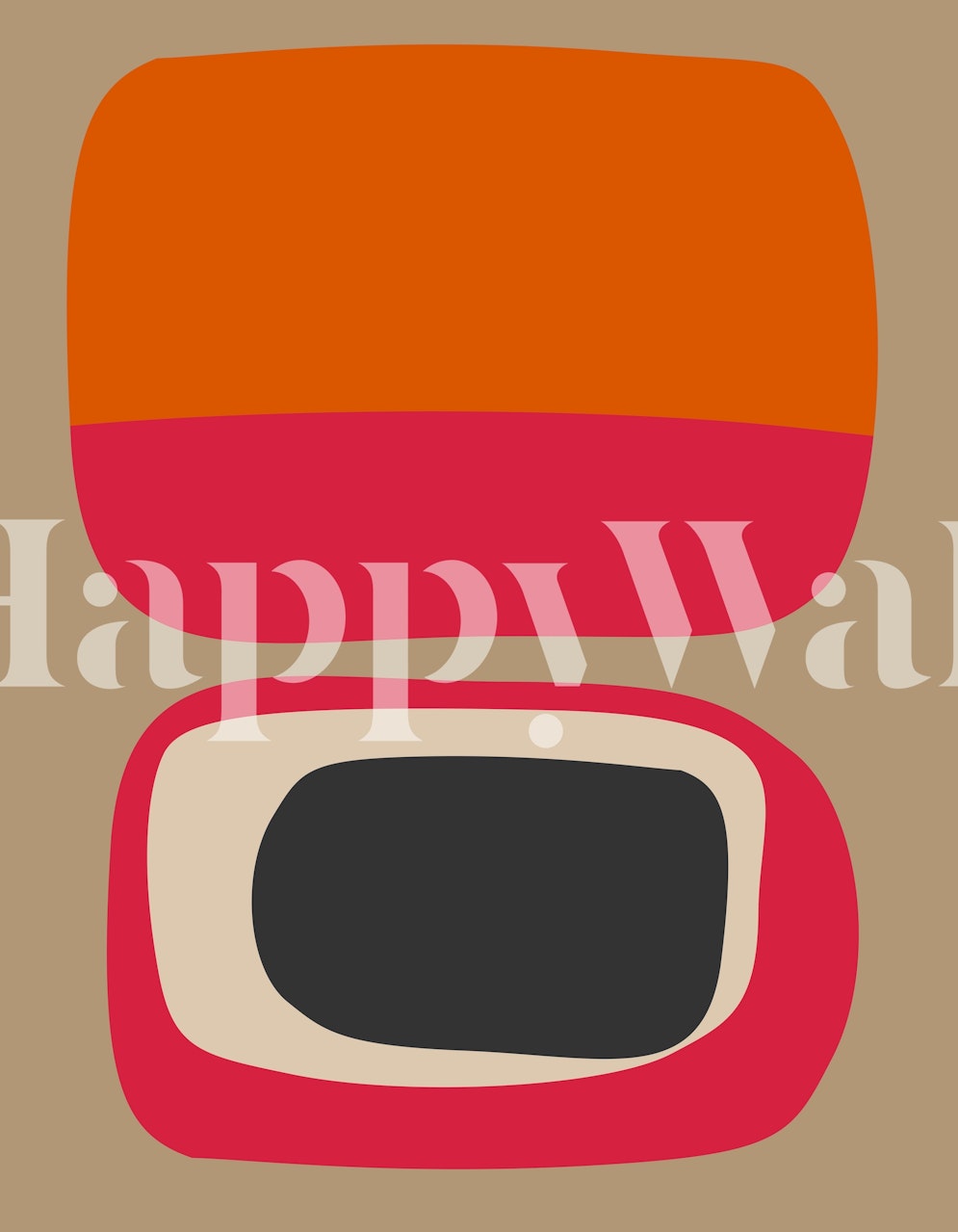 Colorful abstract shapes in orange, pink, and black wallpaper