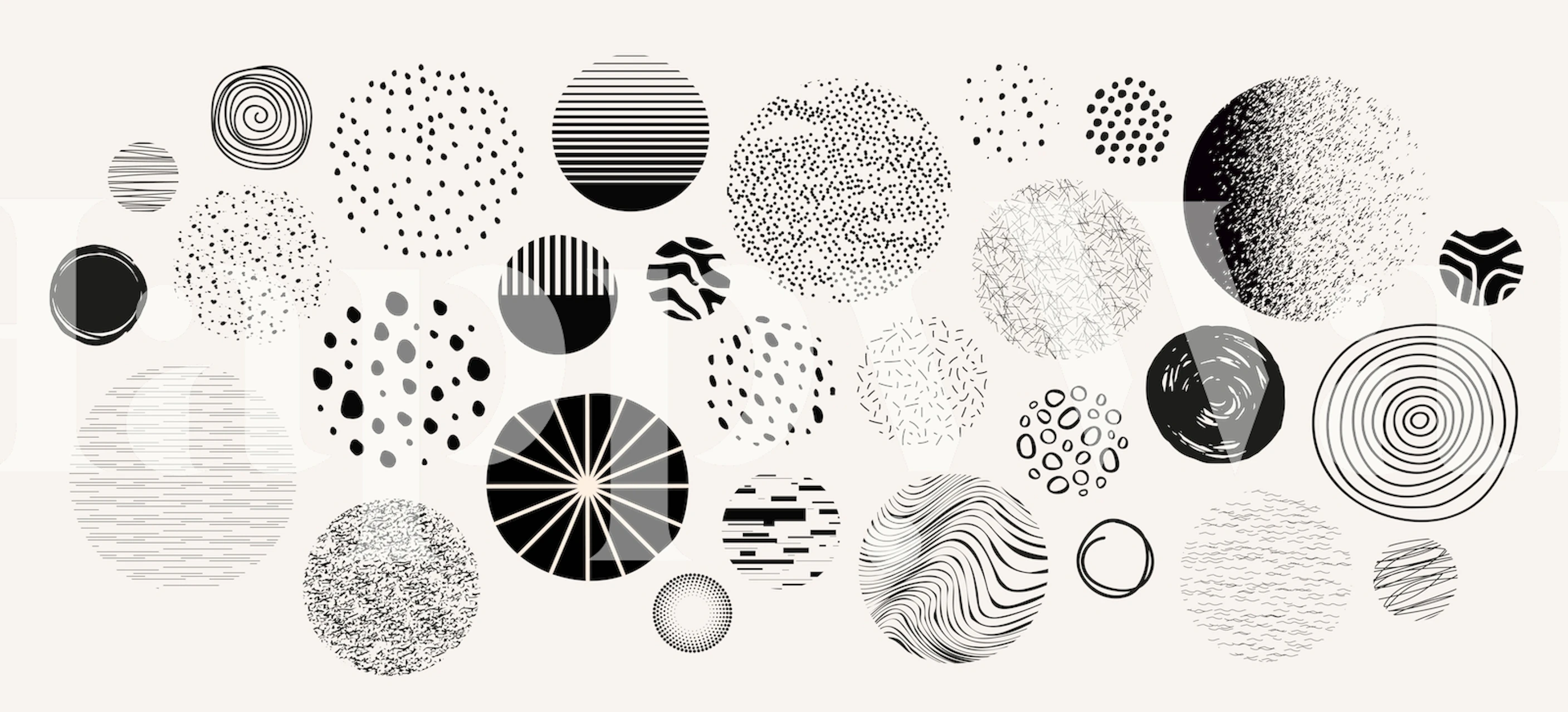 Circles universe wallpaper in a decorated room