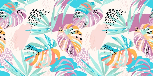 Tropical pastel leaves II