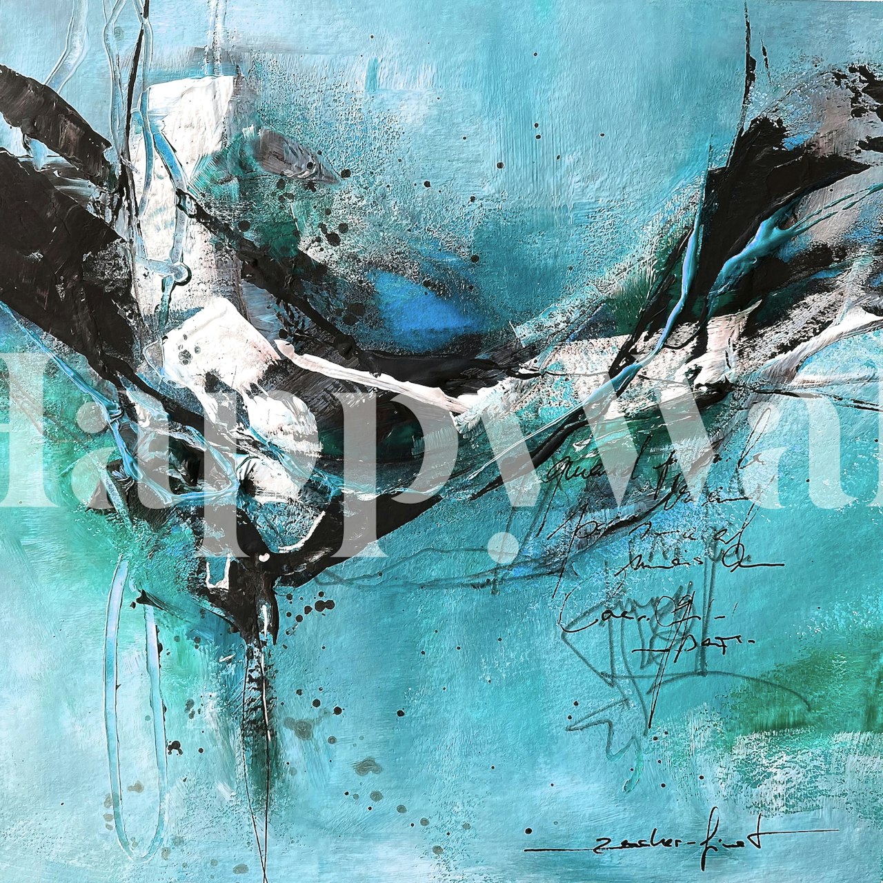 Broken Dream Abstract Art Tapete in einem Raum