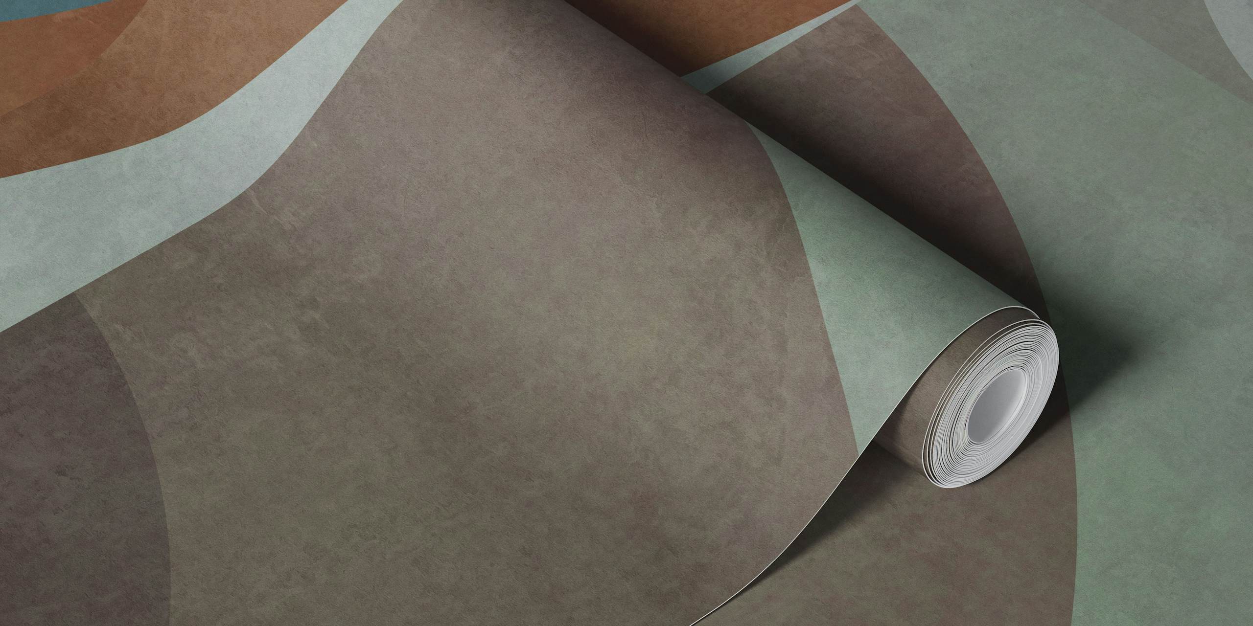 Abstrakcyjna fototapeta z geometrycznymi kształtami w kolorach ziemi i pastelowych barwach