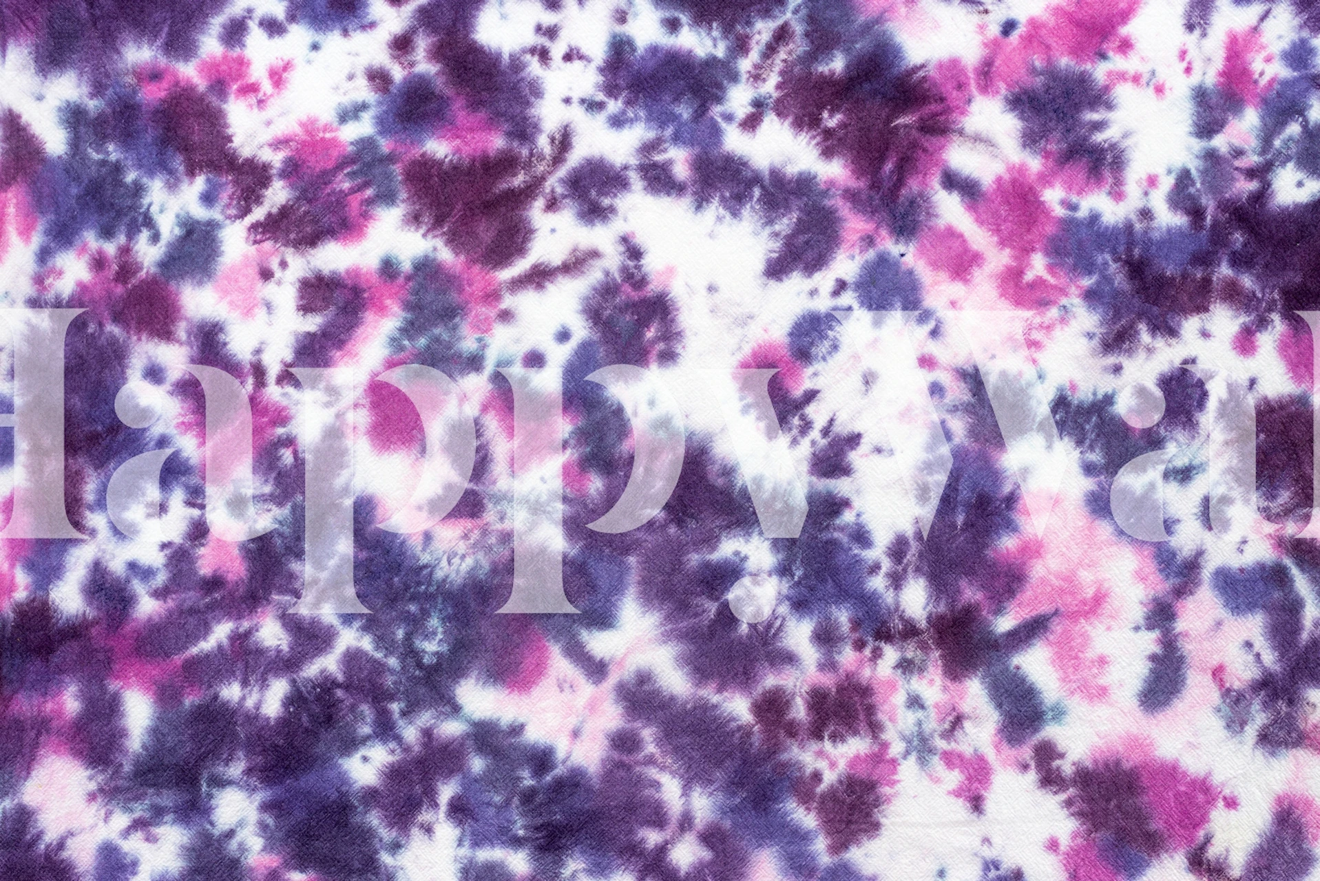 Purple and pink tie dye wall mural with a bohemian charm