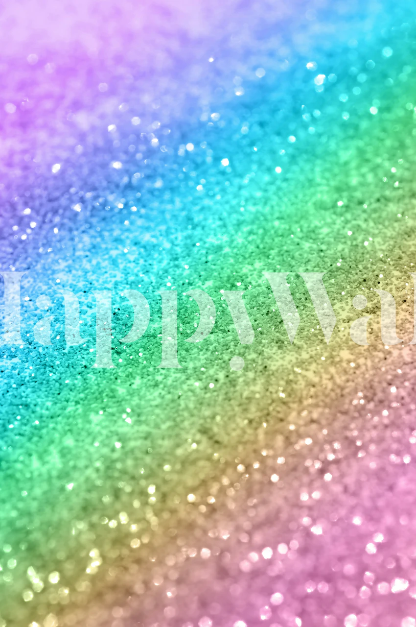 Colorato murale da parete Rainbow Princess Glitter con sfumature vivaci e scintillii