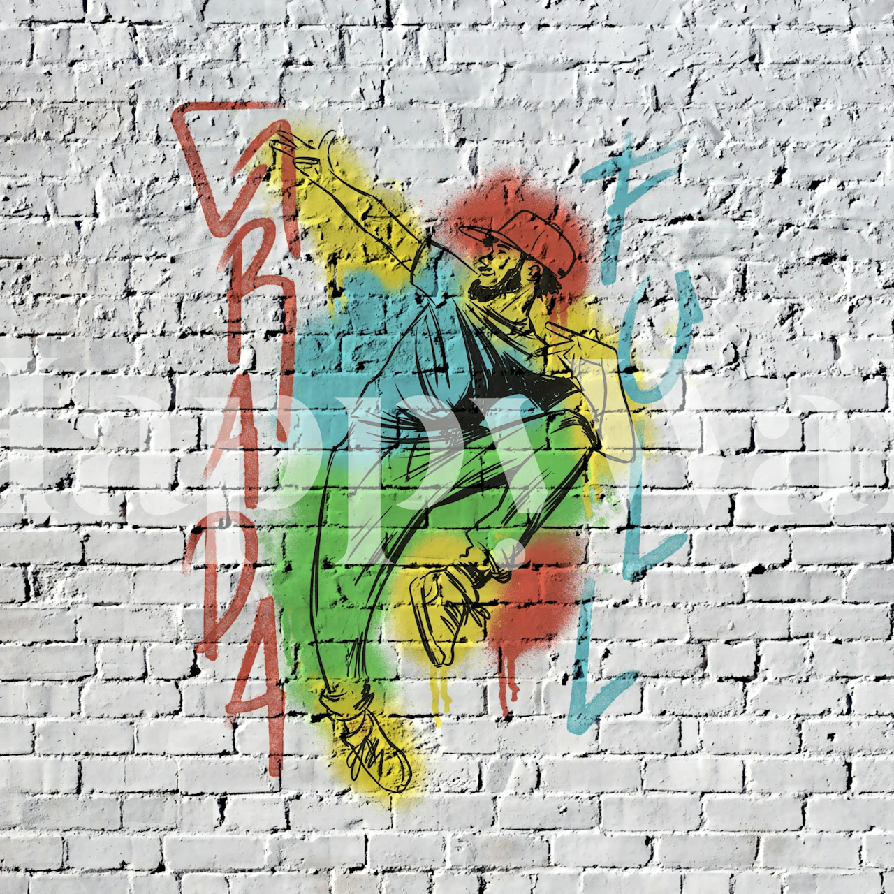 Urban Graffiti art-inspired wallpaper design