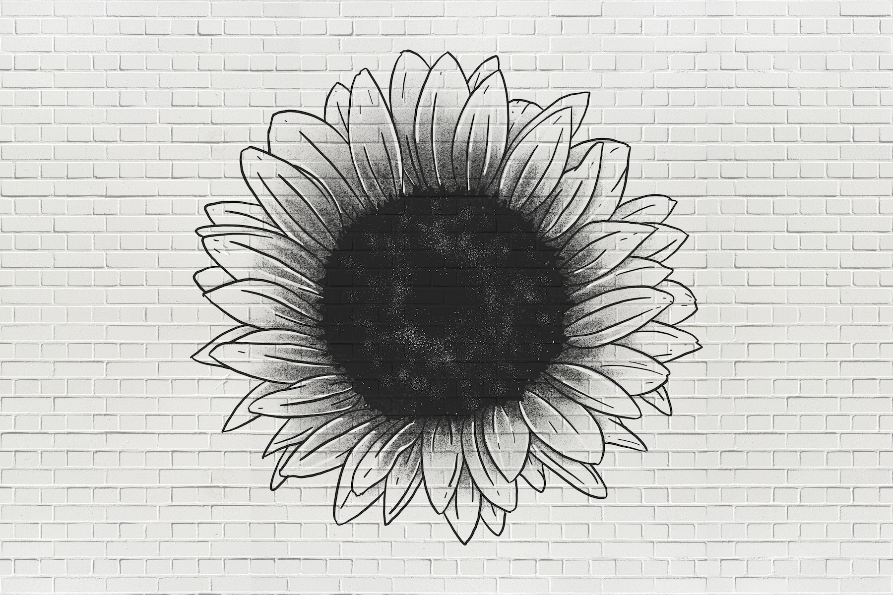 Sunflower Graffiti Wallpaper | Buy Online | Happywall