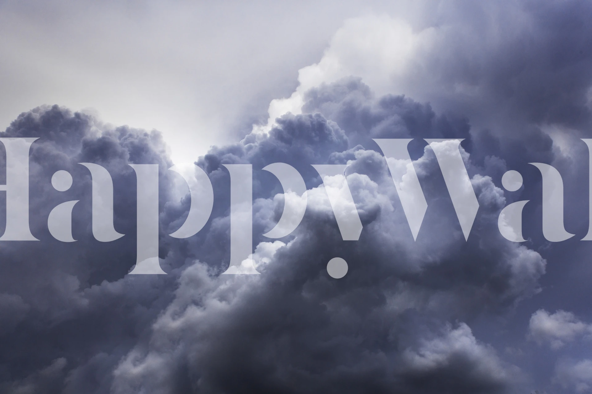 Dark cloudy sky wallpaper in shades of gray and blue