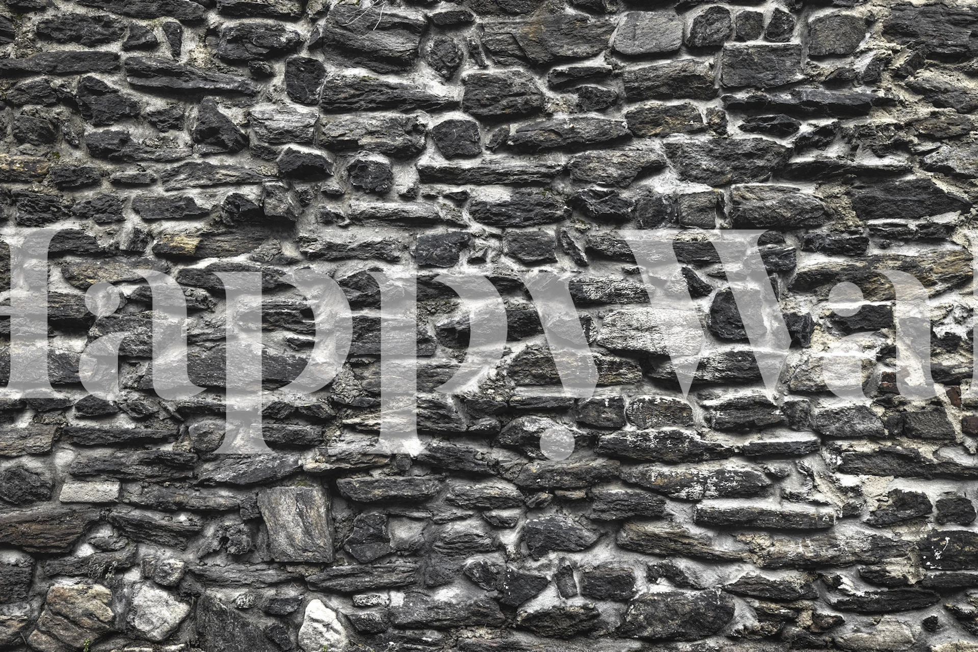 Rustic stone wall in gray tones wallpaper