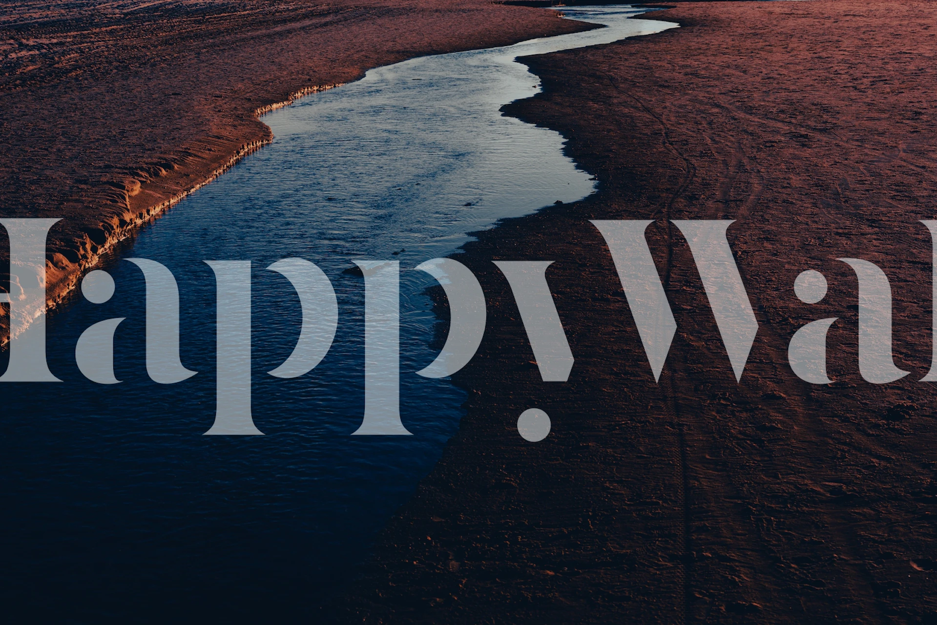 Blue watercolor river design with earthy tones wallpaper