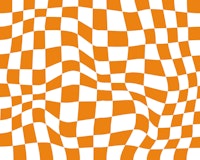 Orange Retro Groovy Checkered ταπετσαρία