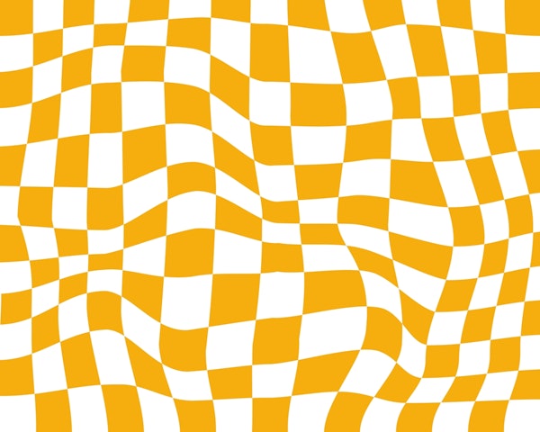 Yellow Retro Groovy Checkered