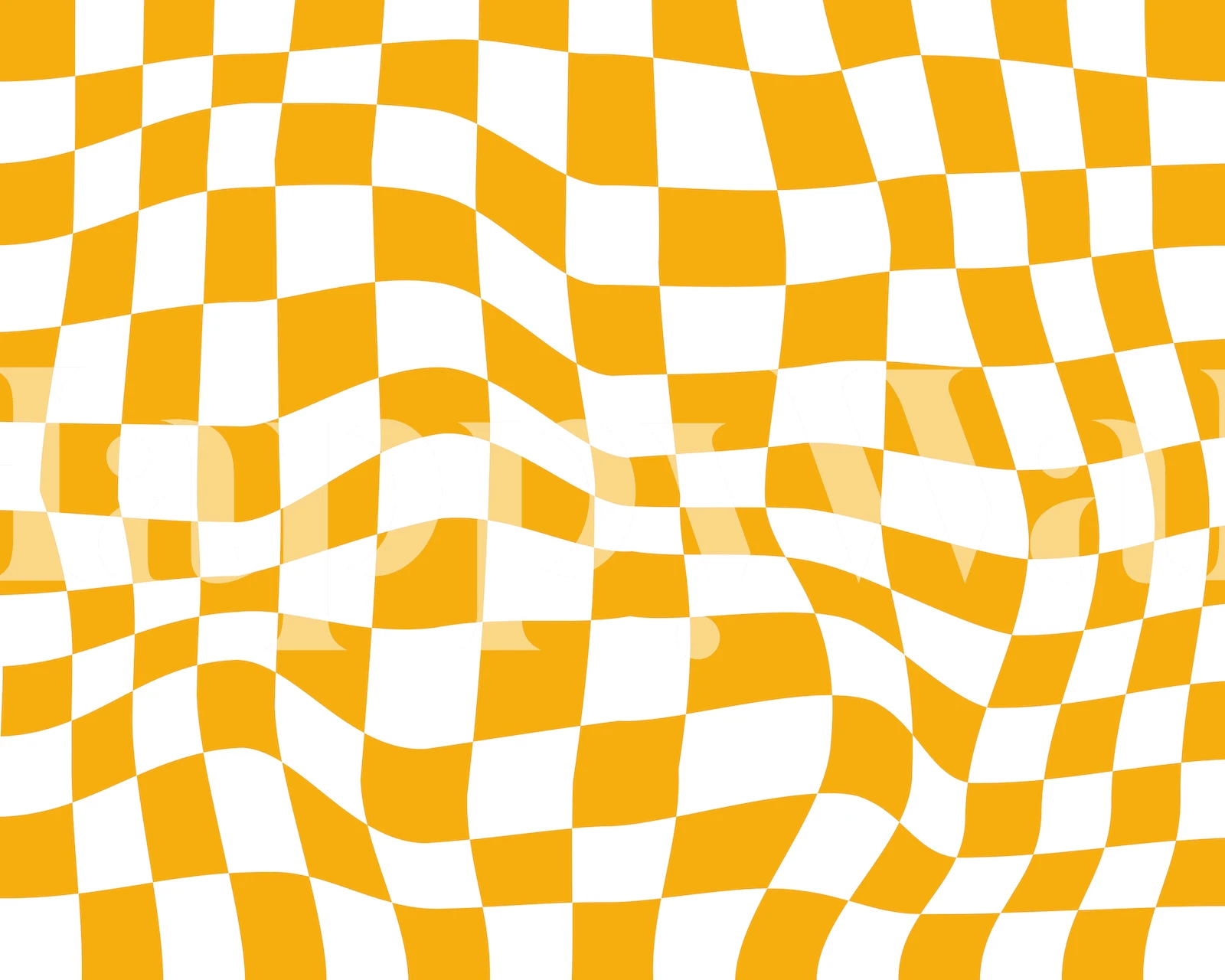 Yellow and white wavy checkerboard pattern wallpaper