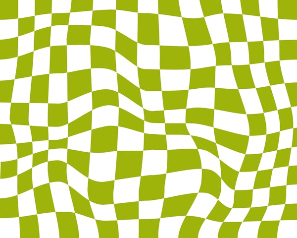 Green Retro Groovy Checkered