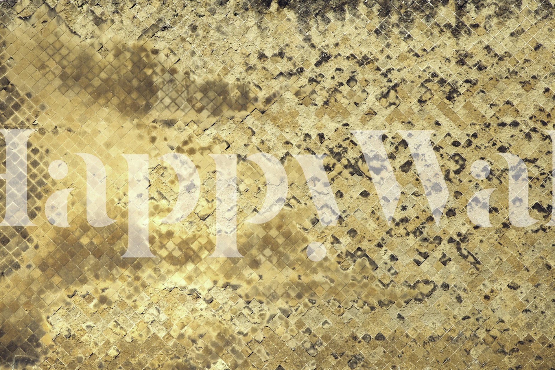 Textured mosaic pattern in beige and gold tones wallpaper