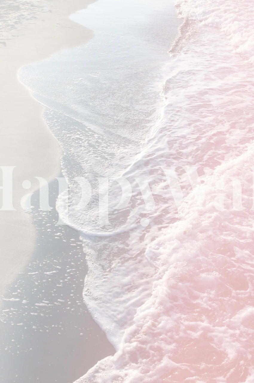 Ocean wave pattern in blush and gray tones wallpaper