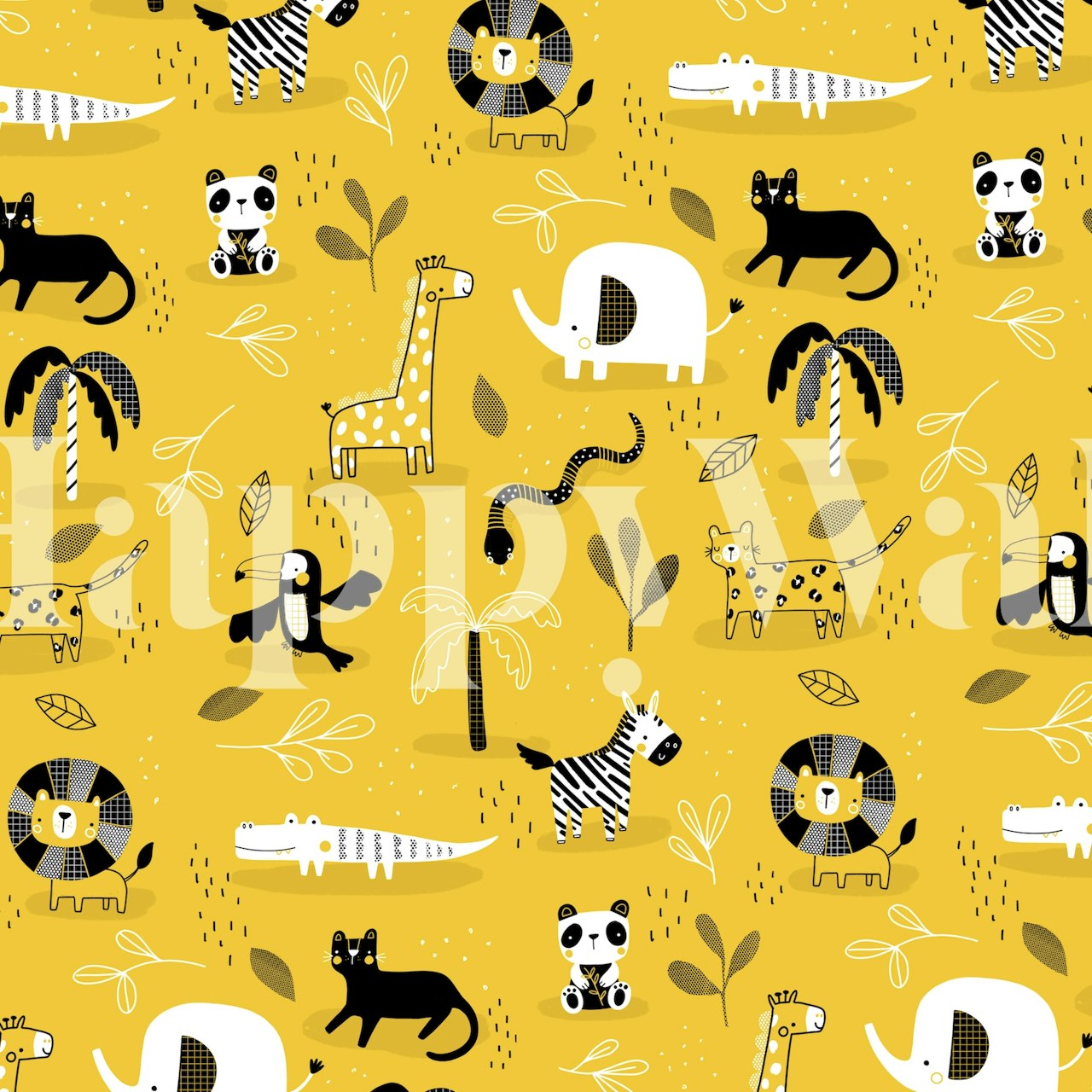 Mustard Safari tapet i et rom