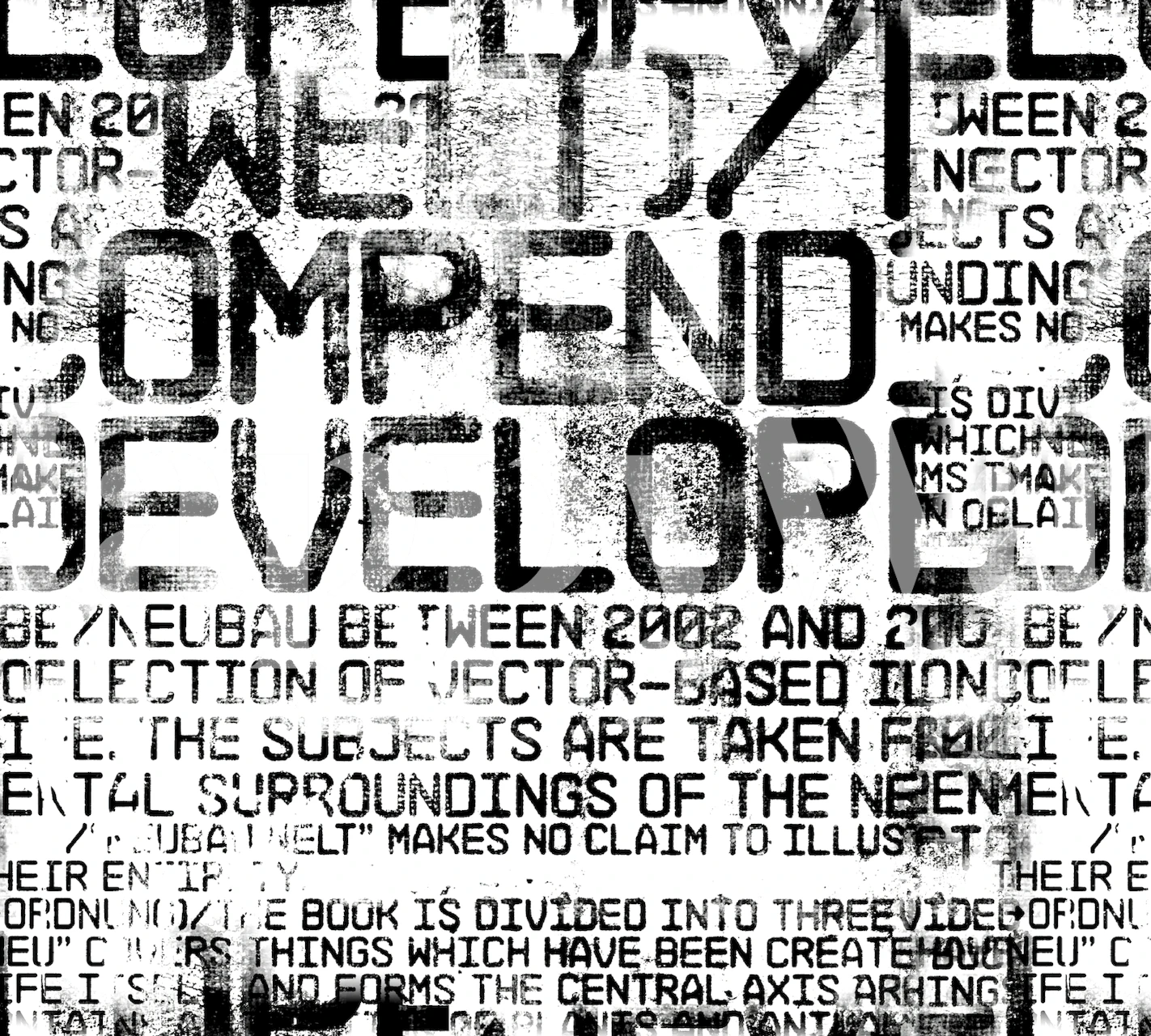 Grunge Text Fragments papel de parede em um quarto elegante