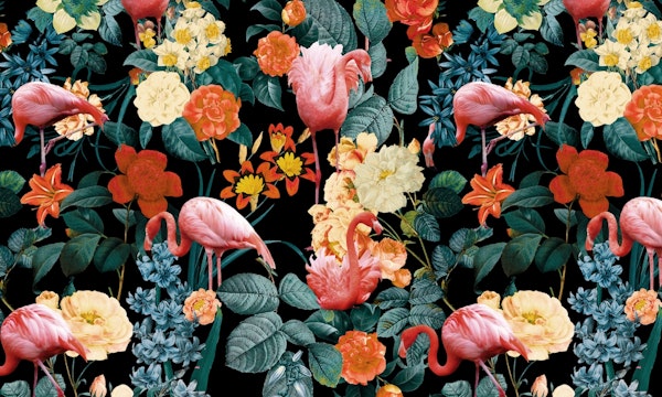 Floral and Flamingo II Pattern