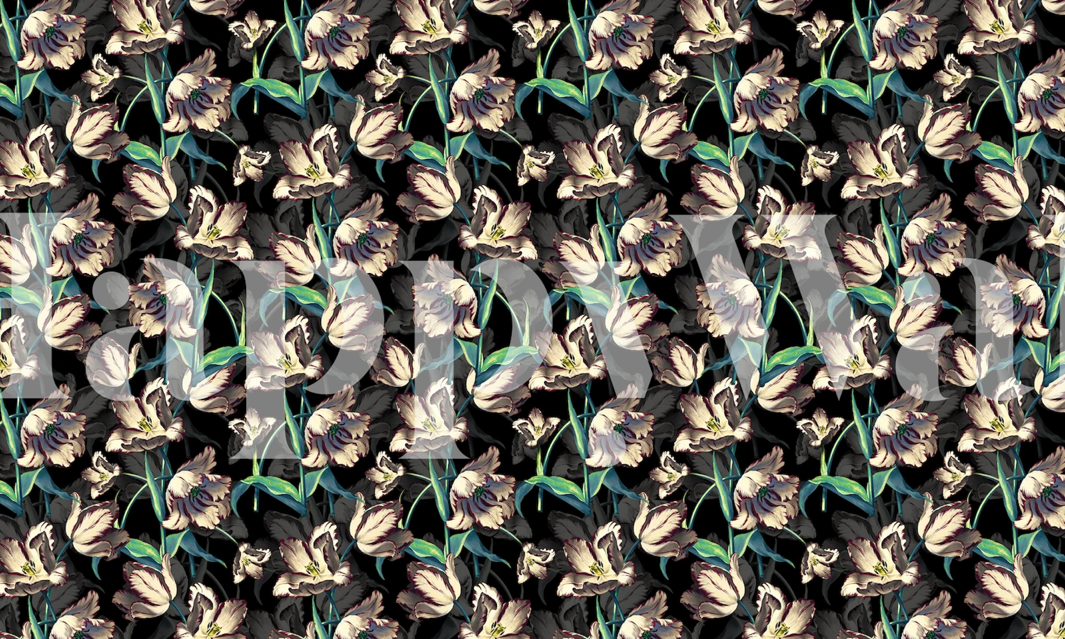 Design de papel de parede Night Forest XIII em um quarto