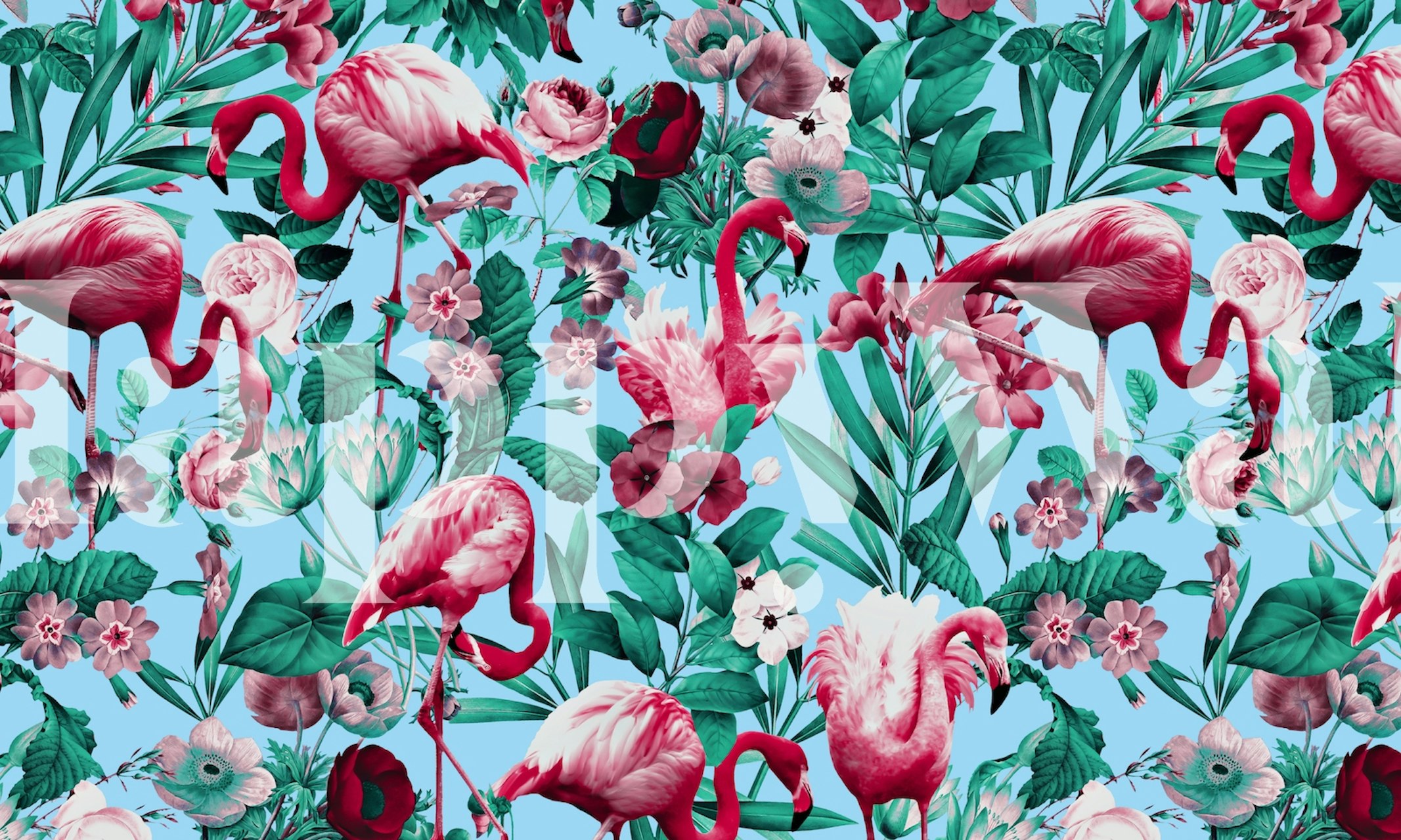 Spring Summer Floral Pattern wallpaper in a room