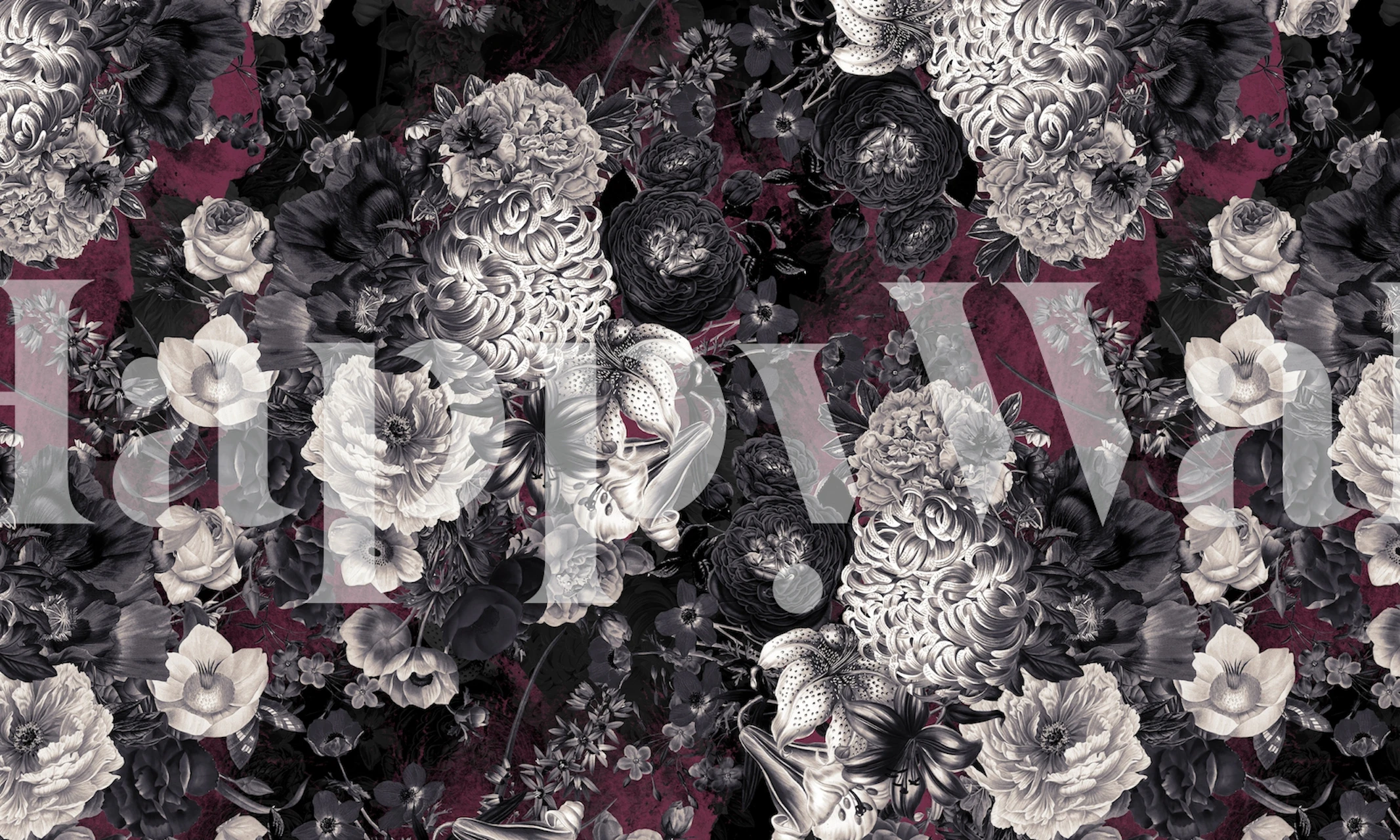 Mystical floral pattern wall mural for home decor