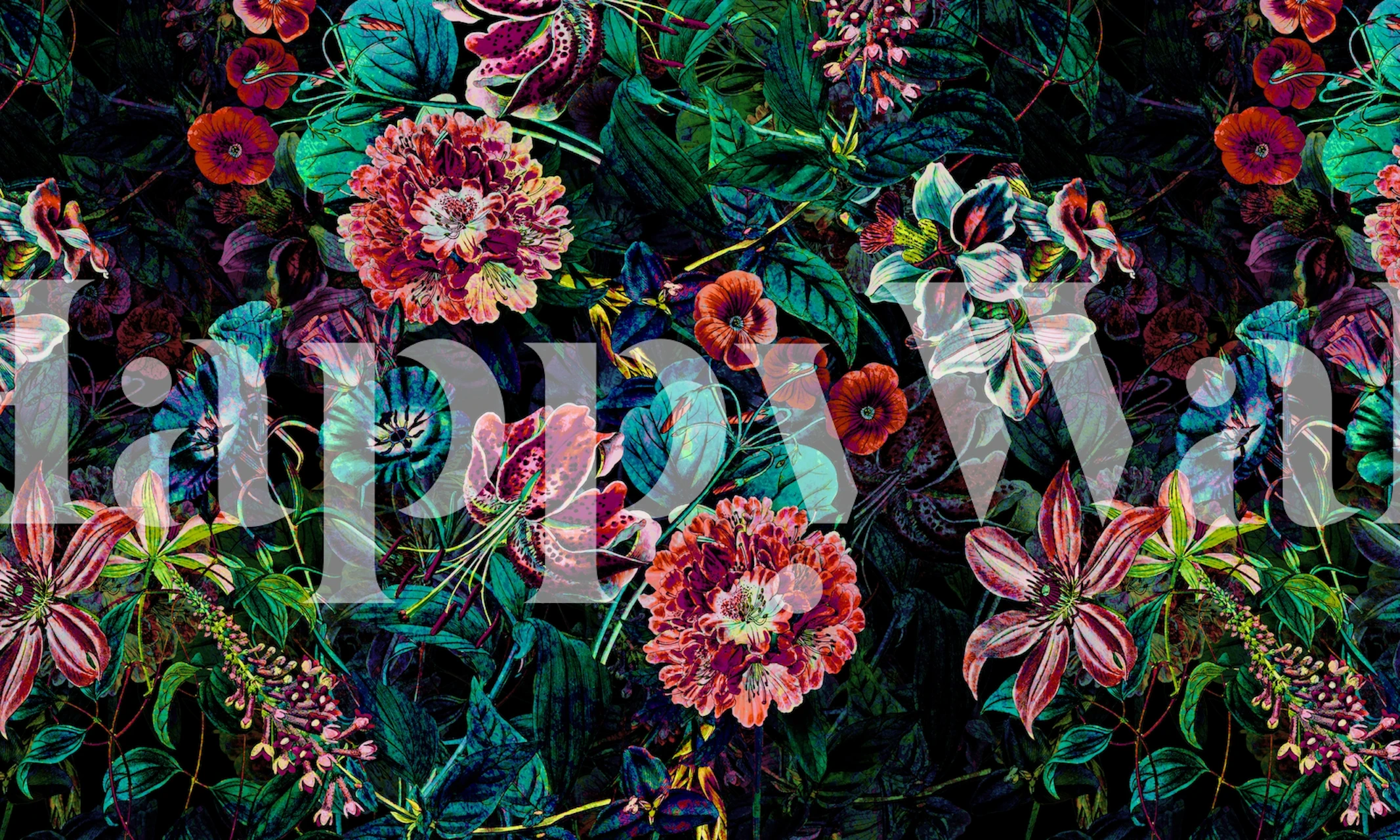 Exotic Garden - Night IX wallpaper in a room