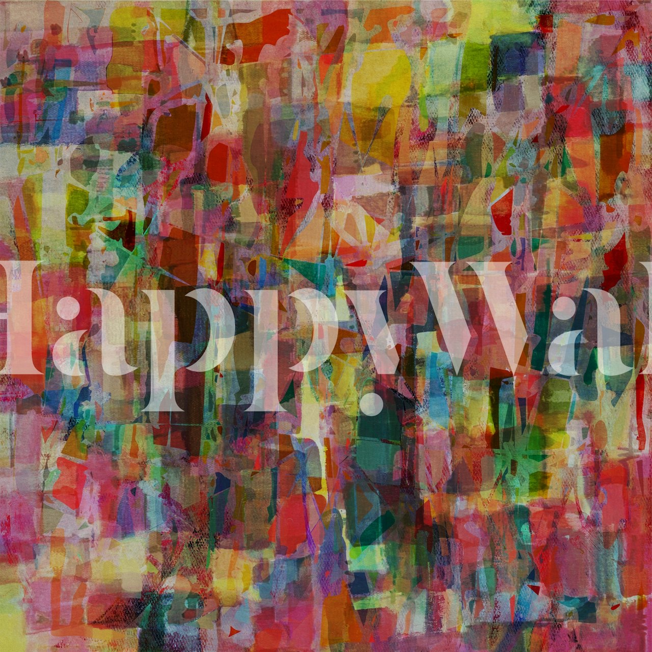 Colorful abstract stained glass pattern wallpaper