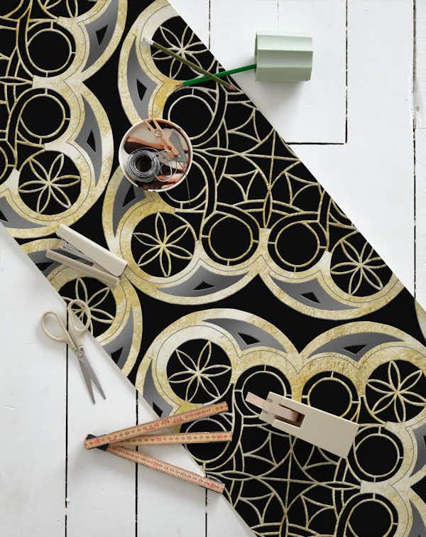 Golden Moroccan Tile Glam 1 wallpaper roll