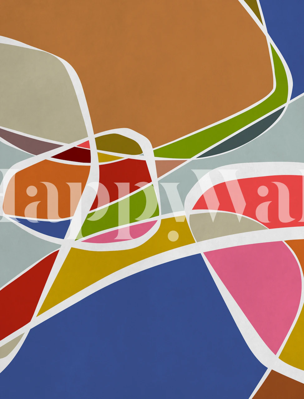 Overlapping Parts 17 papel de parede em um cômodo