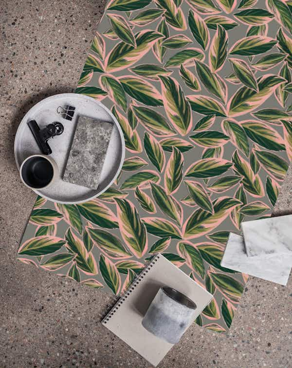 Shop Calathea Leaves Pattern Small Wallpaper Online Happywall