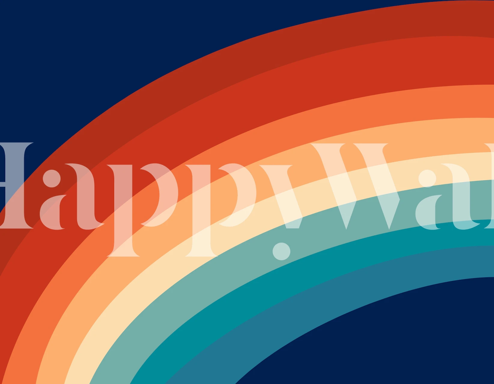 Papier peint rétro Rainbow coloré dans un cadre de chambre