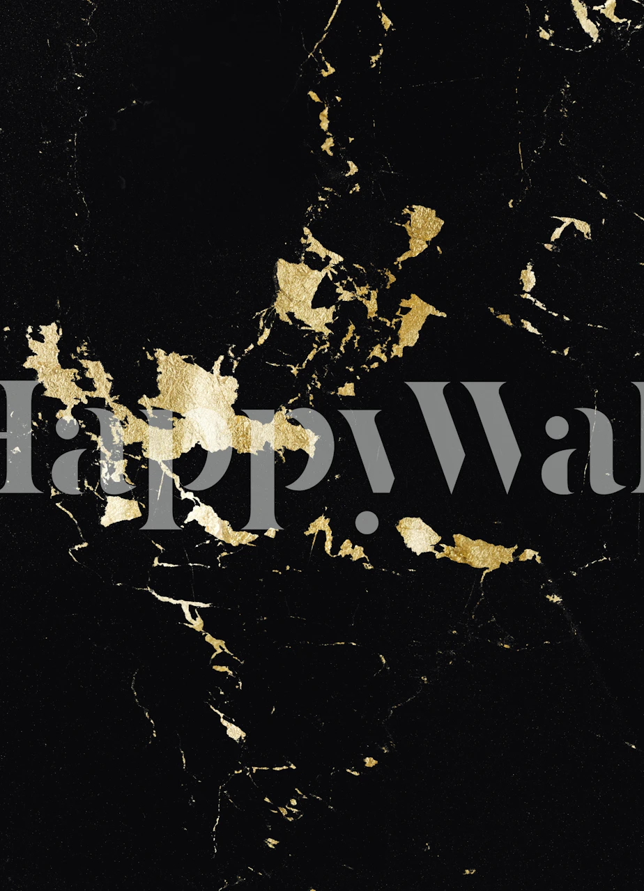 Tapeta Black marble z złotymi detalami