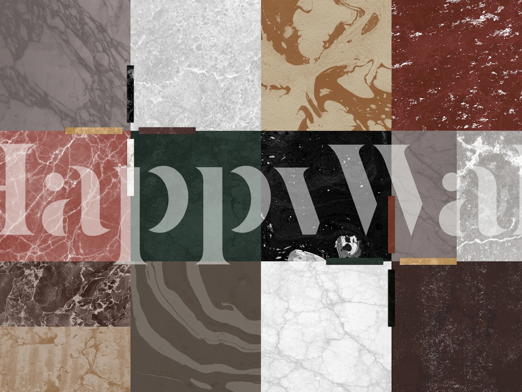 Contemporary wall mural with assorted textures and colors