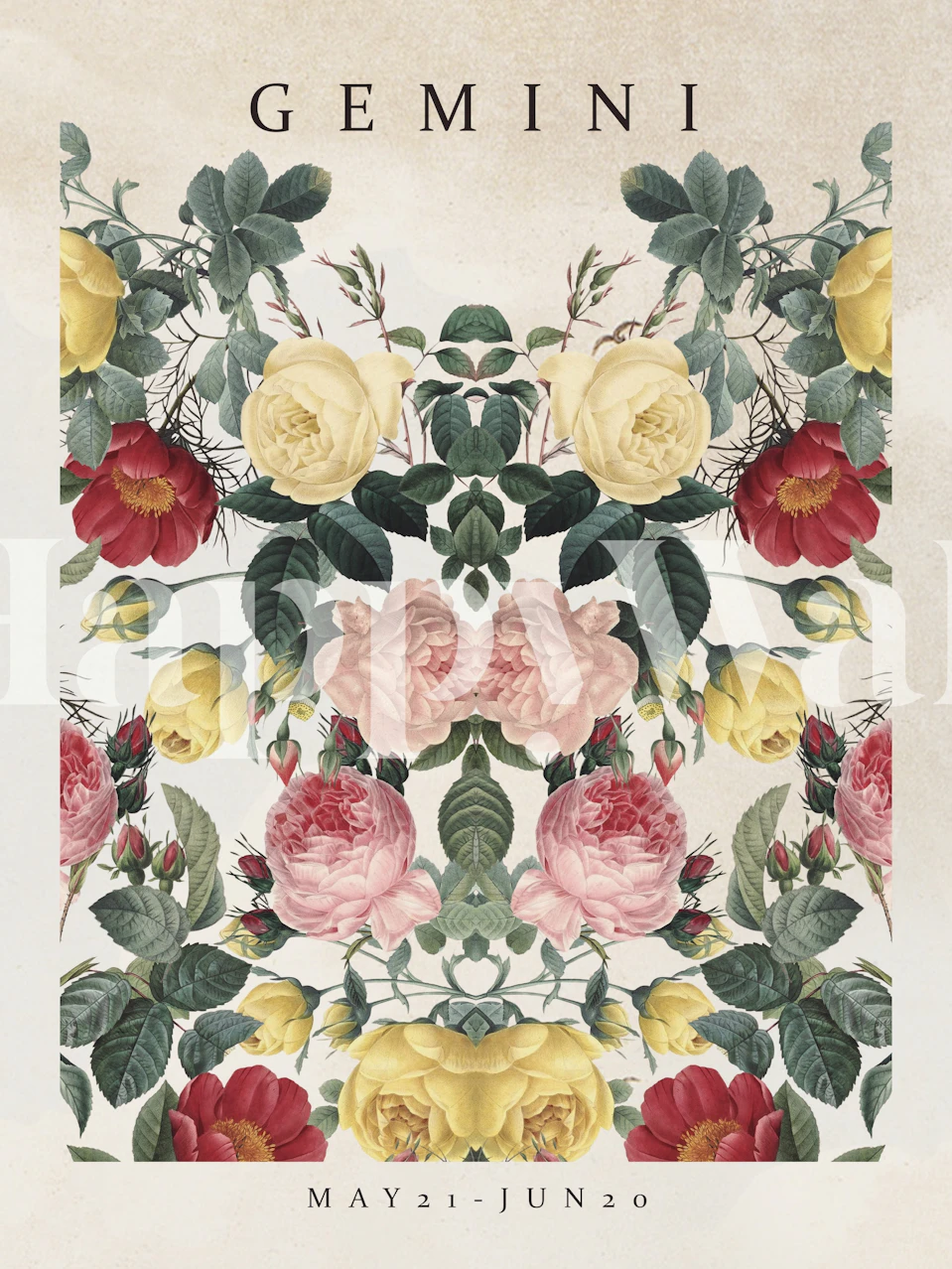 Gemini floral wallpaper in a stylish room