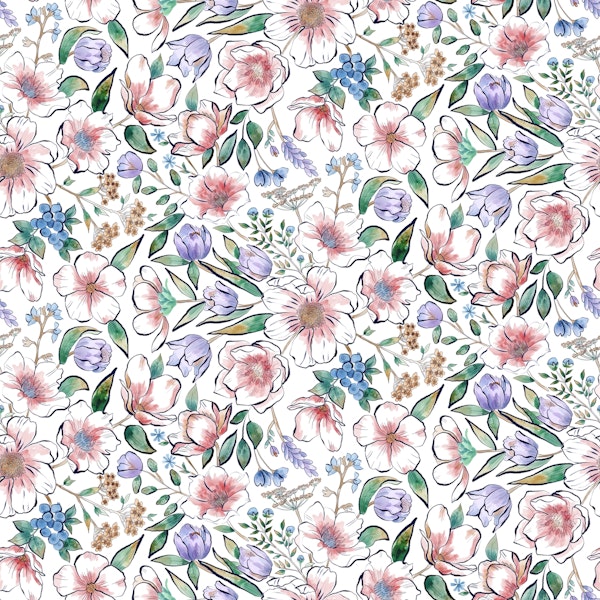 Pretty Flowers in water color