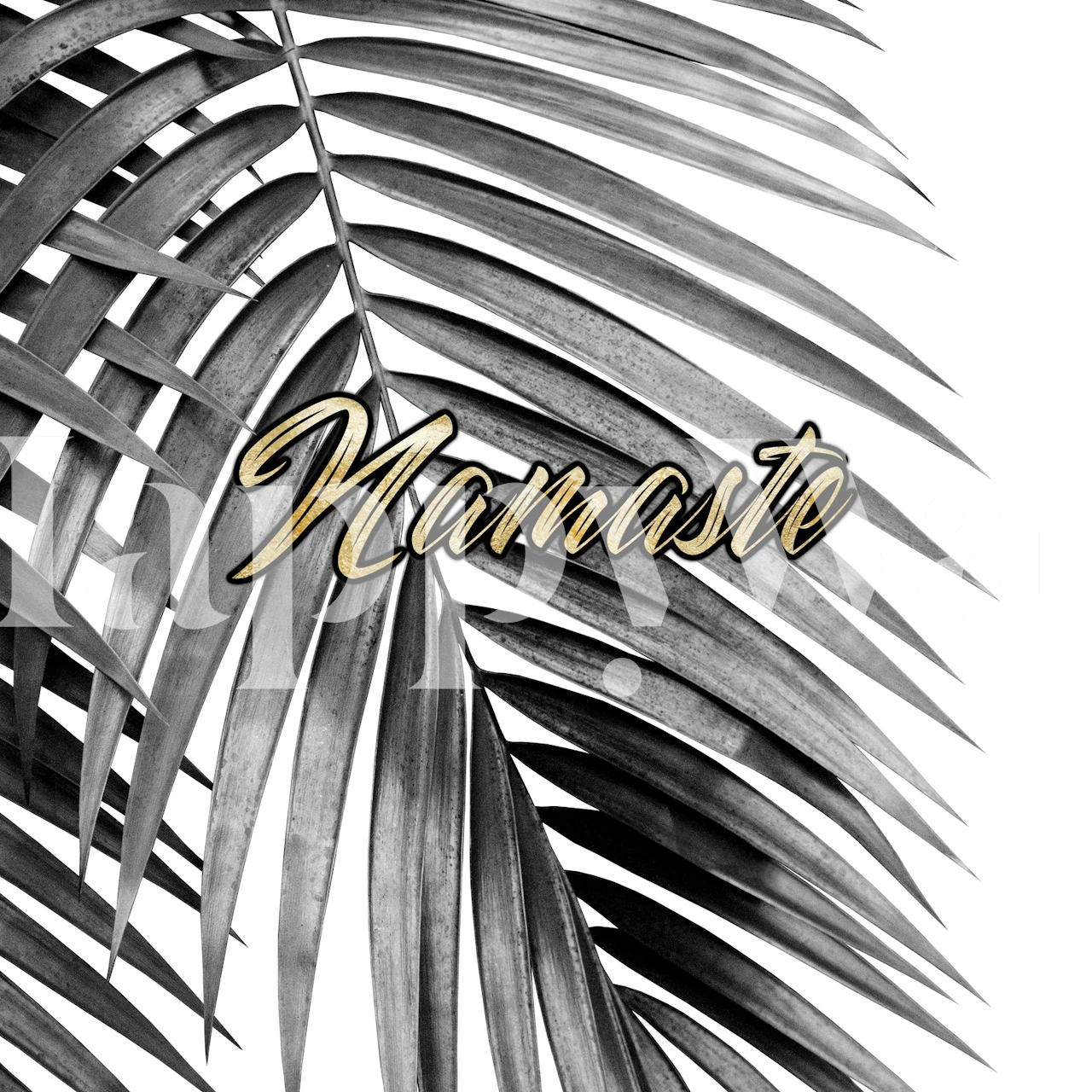 Namaste Tropical Palm Leaf wallpaper in a room