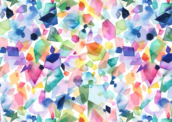 Modern Watercolor Crystals Gems