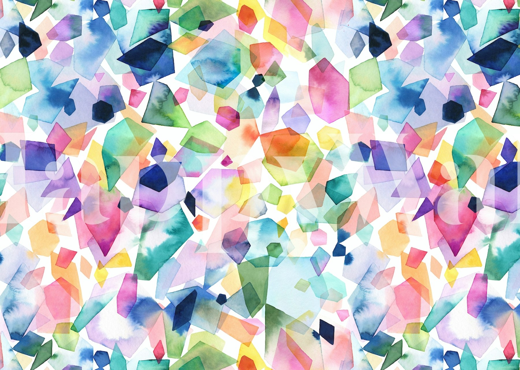 Vibrant Watercolor Crystals Gems design tapety