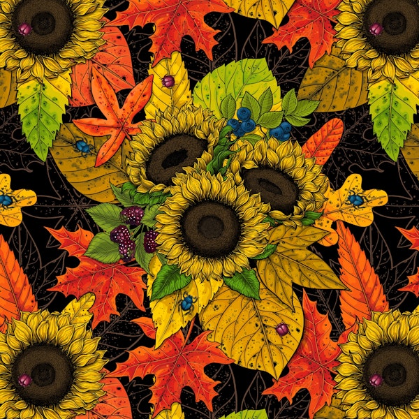 Autumn bouquet on black