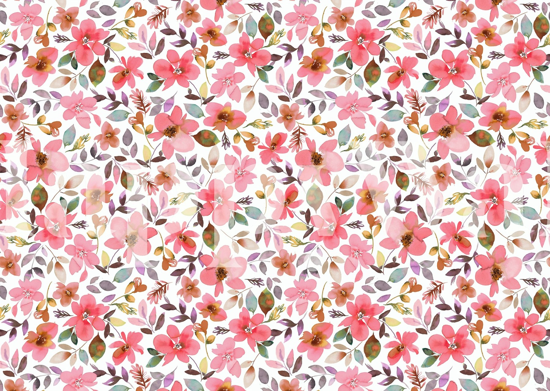 Summer Watercolor Flowers wallpaper design