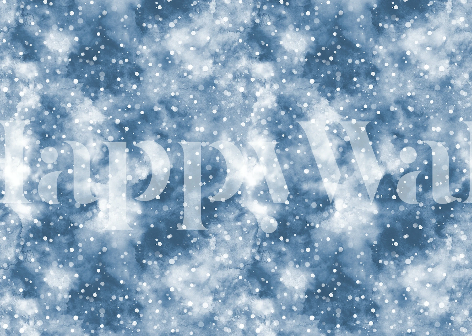 Blue and white snow cloud wallpaper with a soft, wintery appearance