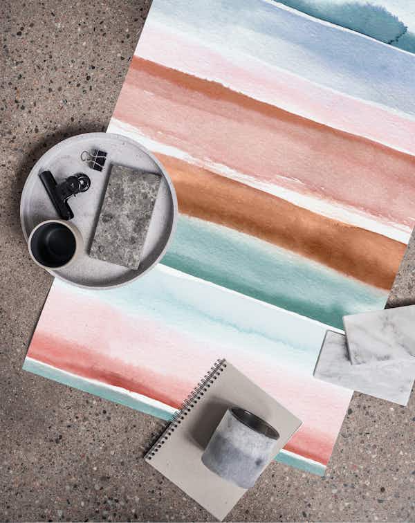 Relaxing Watercolor Stripes wallpaper roll