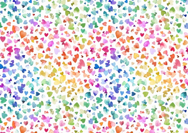 Watercolor Valentines Hearts