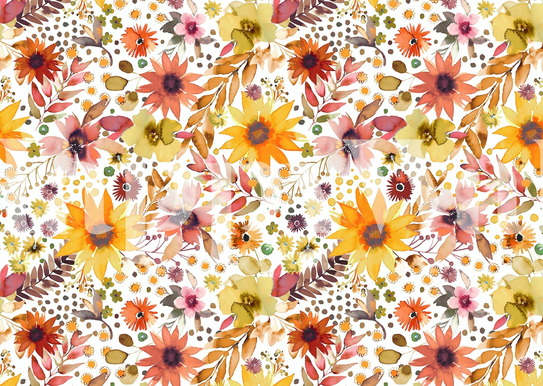 Design de papel de parede Summer Sunflowers Field