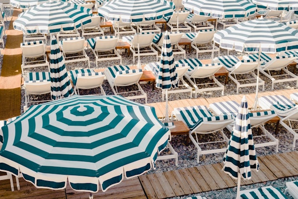 Striped Beach Umbrellas