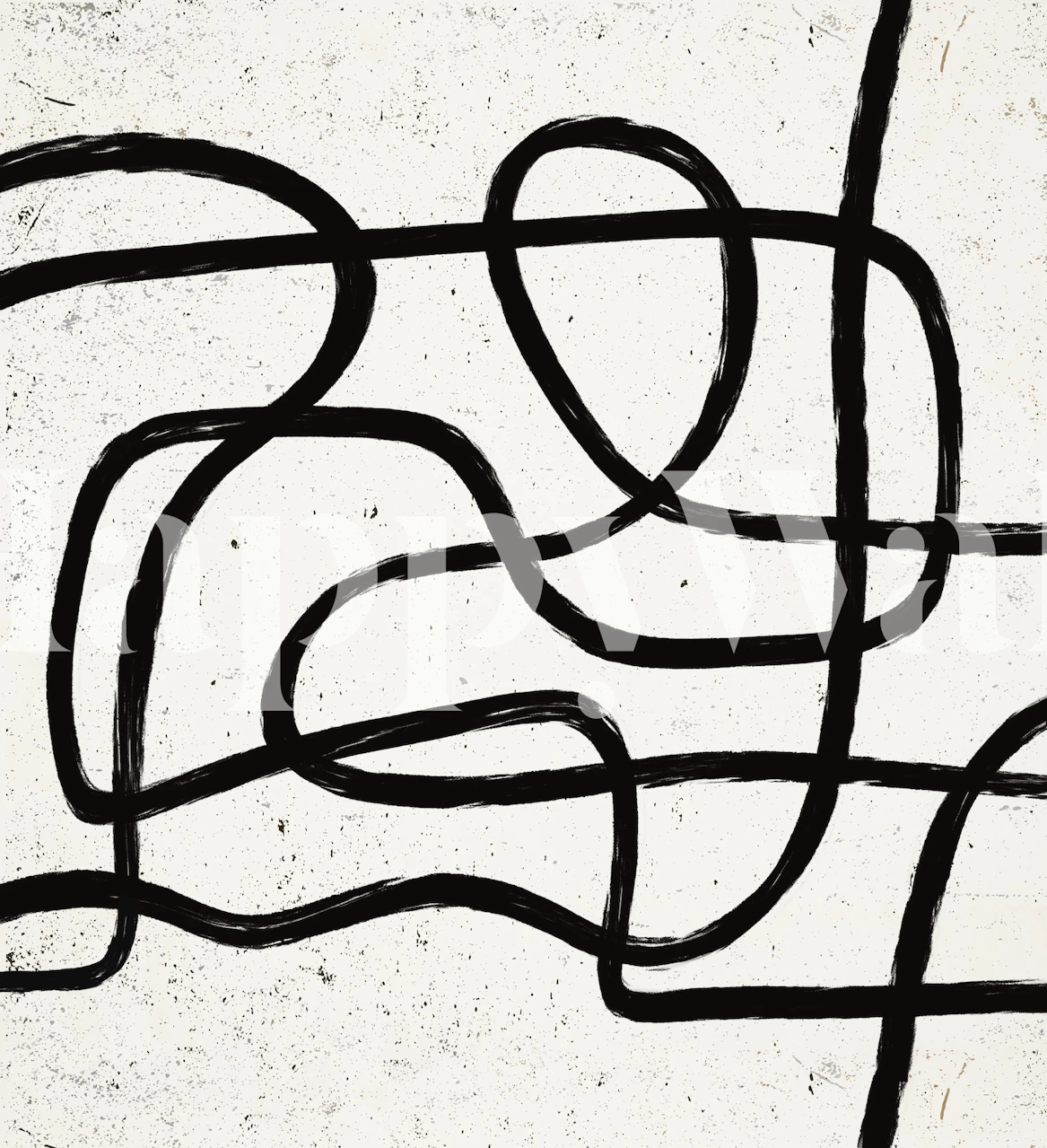 Abstract lines in black on a textured white background wallpaper