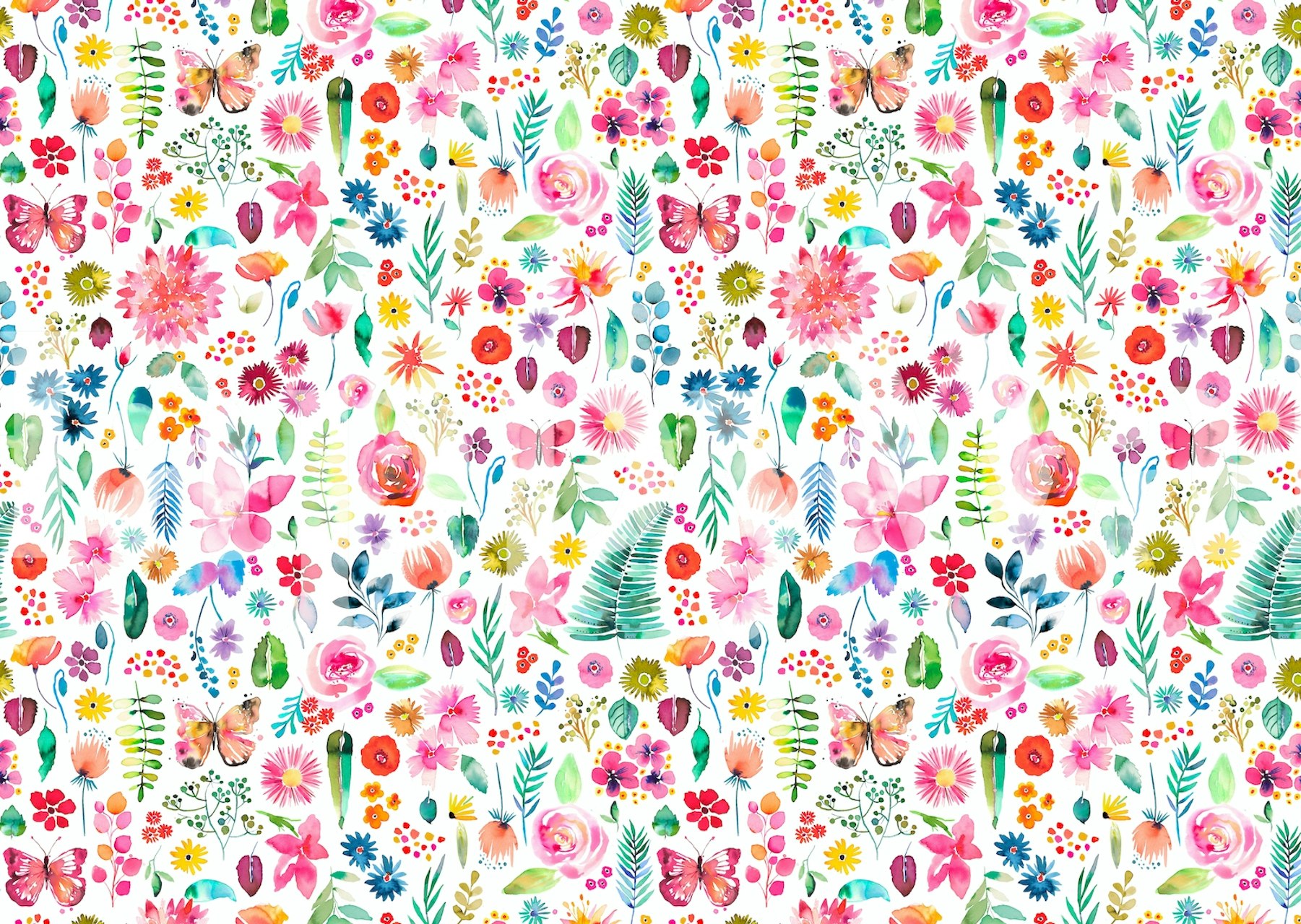 Χρωματιστός botanical τοίχος σε ένα δωμάτιο