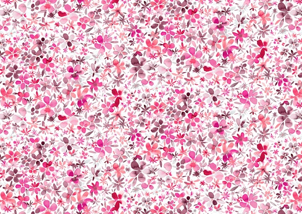 Watercolor Flowers Pink